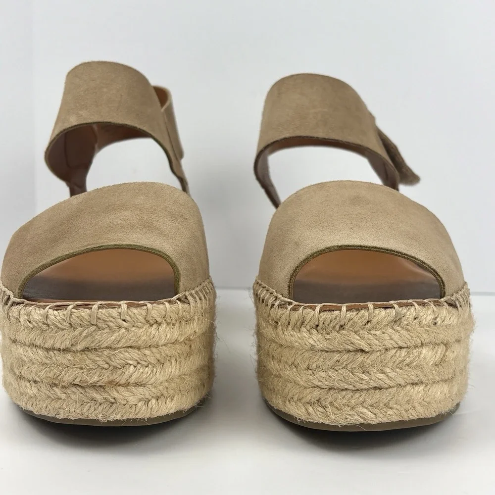 Sarto Franco Sarto A-LEO Suede Espadrille Platform Sandals Tan 9.5M